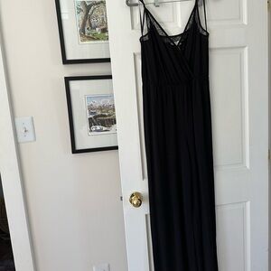 BCBGeneration Black Lace Trim Jumpsuit